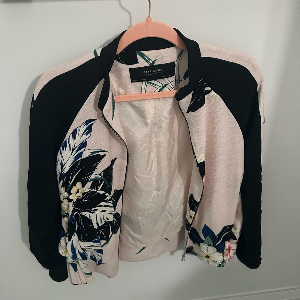 Zara Floral Bomber Jacket